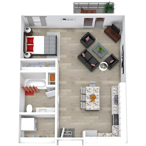 Studio floorplan Unit A2